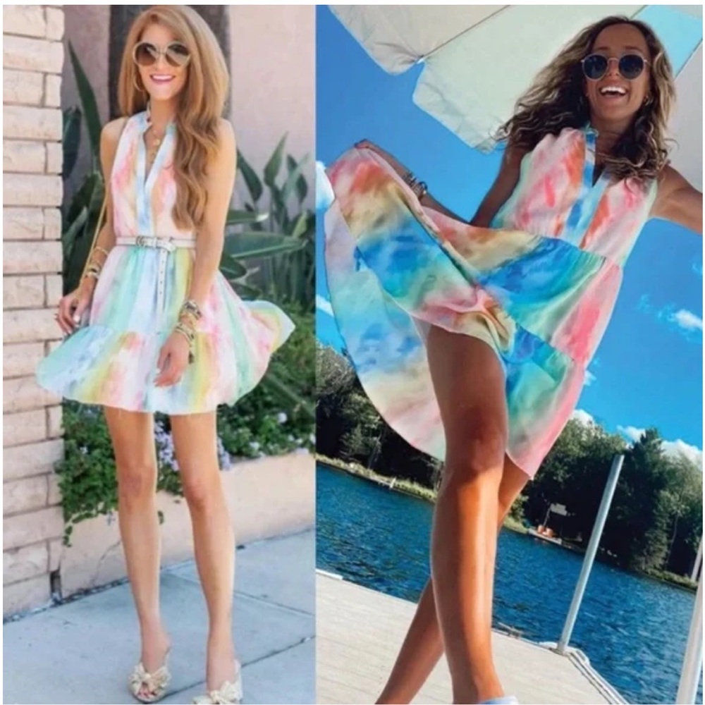Amanda Uprichard saffron rainbow dress